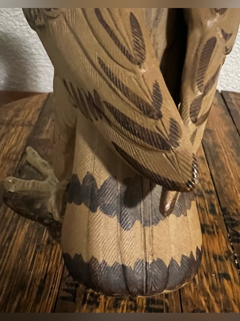 Vintage  Chinese Eagle Sculpture Zisha Purple Clay Pearl Glaze Hand Painted RARE - Picture 7 of 16